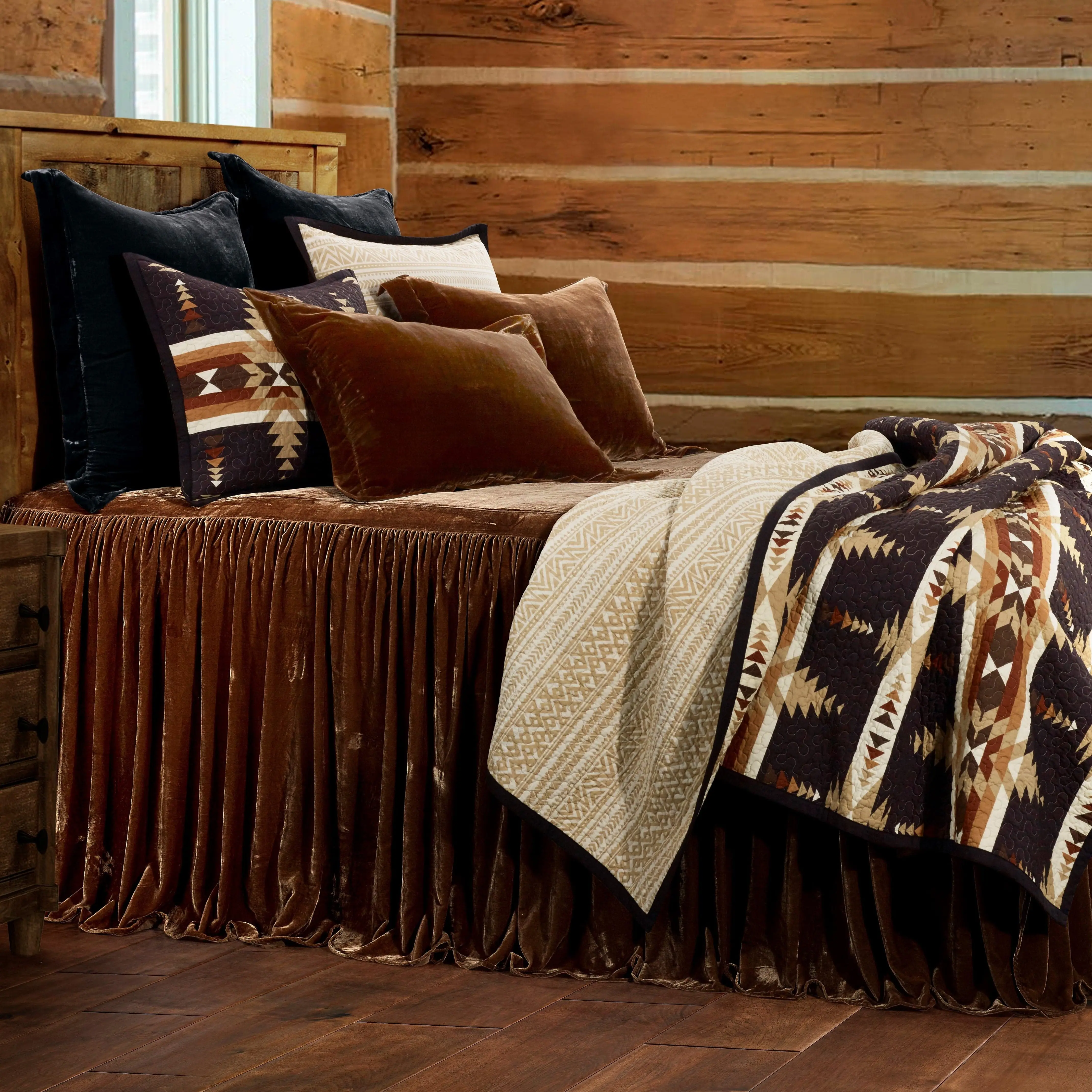 Stella Faux Silk Velvet Bedspread Set