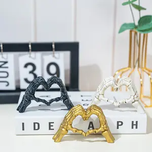 1pc Nordic retro style love hand bone simple craft home decoration desktop bookcase porch bedroom living room resin ornaments