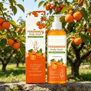 Persimmon Body Wash 120ml – Gentle Deodorant Shower Gel – Helps Control Body Odor & Nourish Skin – Fresh Clean Feel – Safe & Mild Ingredients – For Women & Men