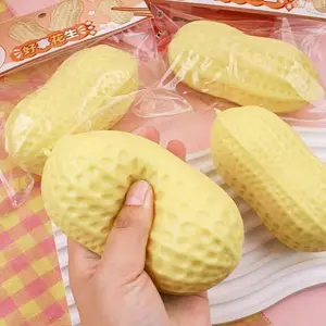 Simulated Peanut Squishy Pinch Toy Soft Stress-Relieving Butter-flavored Chocolate Fidget Slow Rebound Gentle Squeezing Pinch