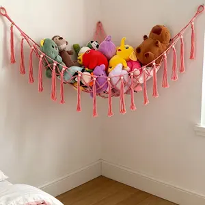 Cute Plush Toy Storage Hammock Net, Large Soft Toy Hanging Bag, Room Decoration, Bedroom Decor, Recyclable Polycotton Material