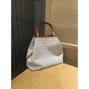 2026 New Limited Edition Large Capacity Striped Tote – Premium Elegant Canvas Bag – Casual Stylish Commuting & Multi-Purpose Everyday Bag