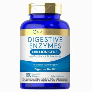 Digestive Enzymes | with Probiotics & Prebiotics | 180 Capsules | Non-GMO and Gluten Free Supplement for Men & Women