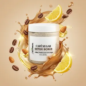 NEUTRA NATURAL Plant Based Body Scrub-  Café Sugar Detox Scrub with Coffee Extract Frankincense Oil & Sugar for Exfoliation  Body Exfoliating