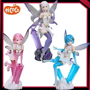 2026 new In Stock Original ElCOCO Emilia Ram Rem Jewel Princess Re:Life in A Different World From Zero 1/7 Genuine Anime Figure Model Toy