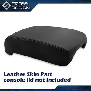 CROSSDESIGN Fit For 01-06 Lexus LS430 Real Leather Center Console Lid Armrest Cover Black