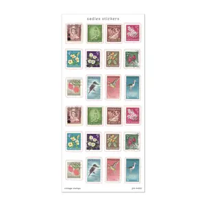 Vintage Stamps • Sticker Sheet • Stickers for Scrapbooking, Journaling, Bullet Journal, Junk Journal, Planner, Calendar