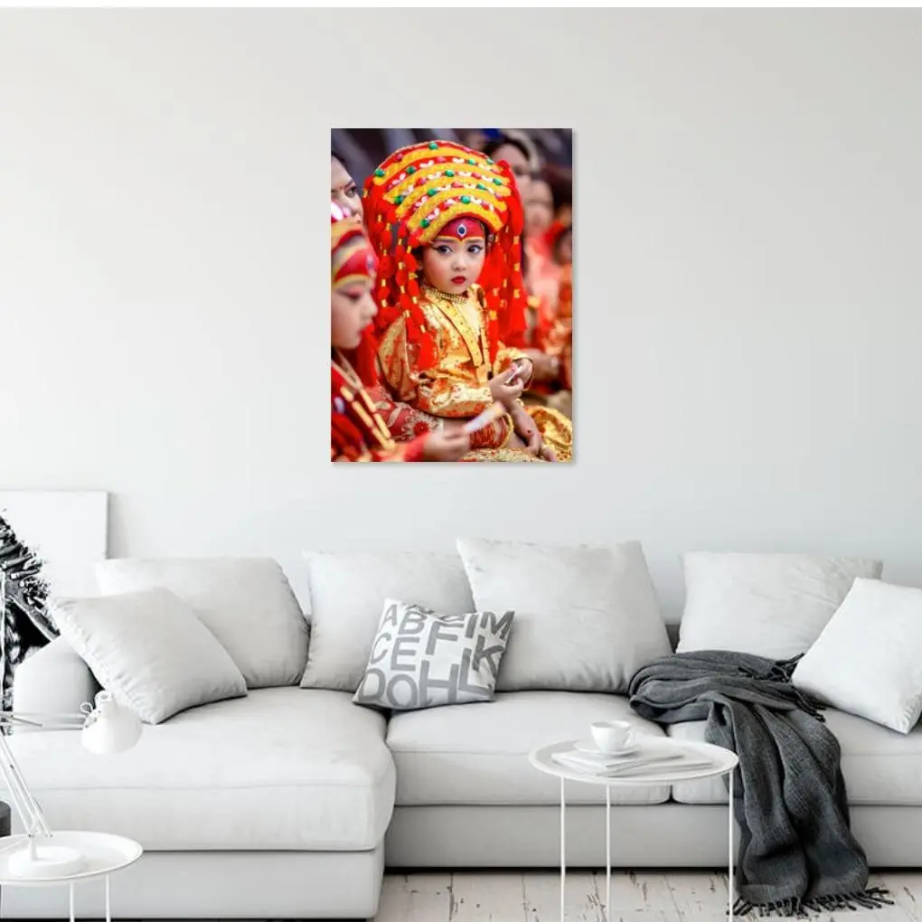 The Living Goddess (Kumari) Premium Canvas Print