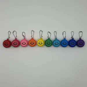 Bulk Mini Smiley Face Fidget Clickers- Pack of 10: Handouts, Goodie Bag, Kids, Parties, Party Favors Durable Vibrant Colors Fun Interactive