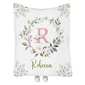 Personalized  Blanket for Girls with Name Custom  Throw Blanket Customized Name Swaddle Floral Blanket for    Kids Personalized  Girl Gifts Birthday 30"x40"