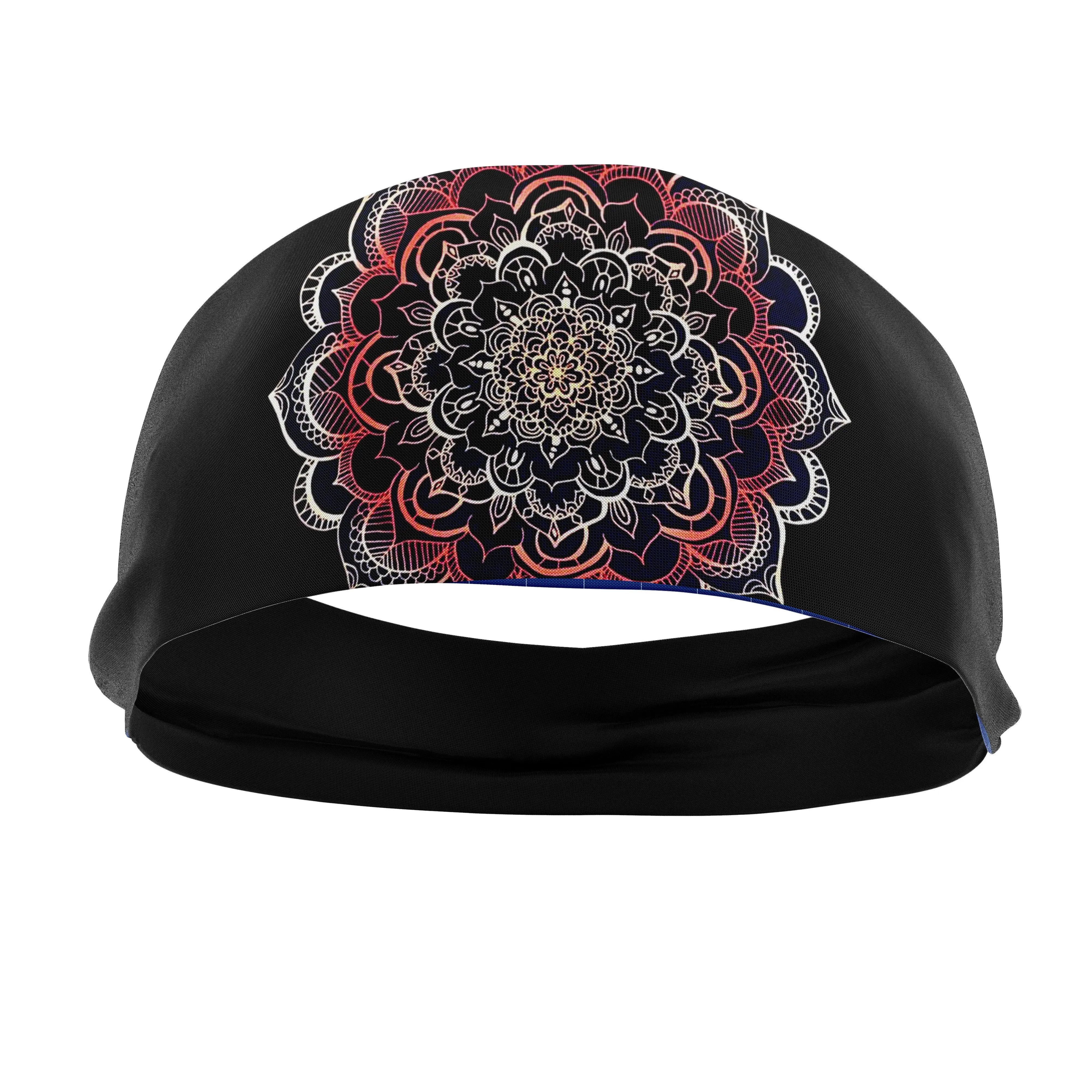 RAVEbandz The Pro - Wide Stretch Headband (Coral Mandala) RAVEbandz The Pro - Wide Stretch Headband (Coral Mandala)