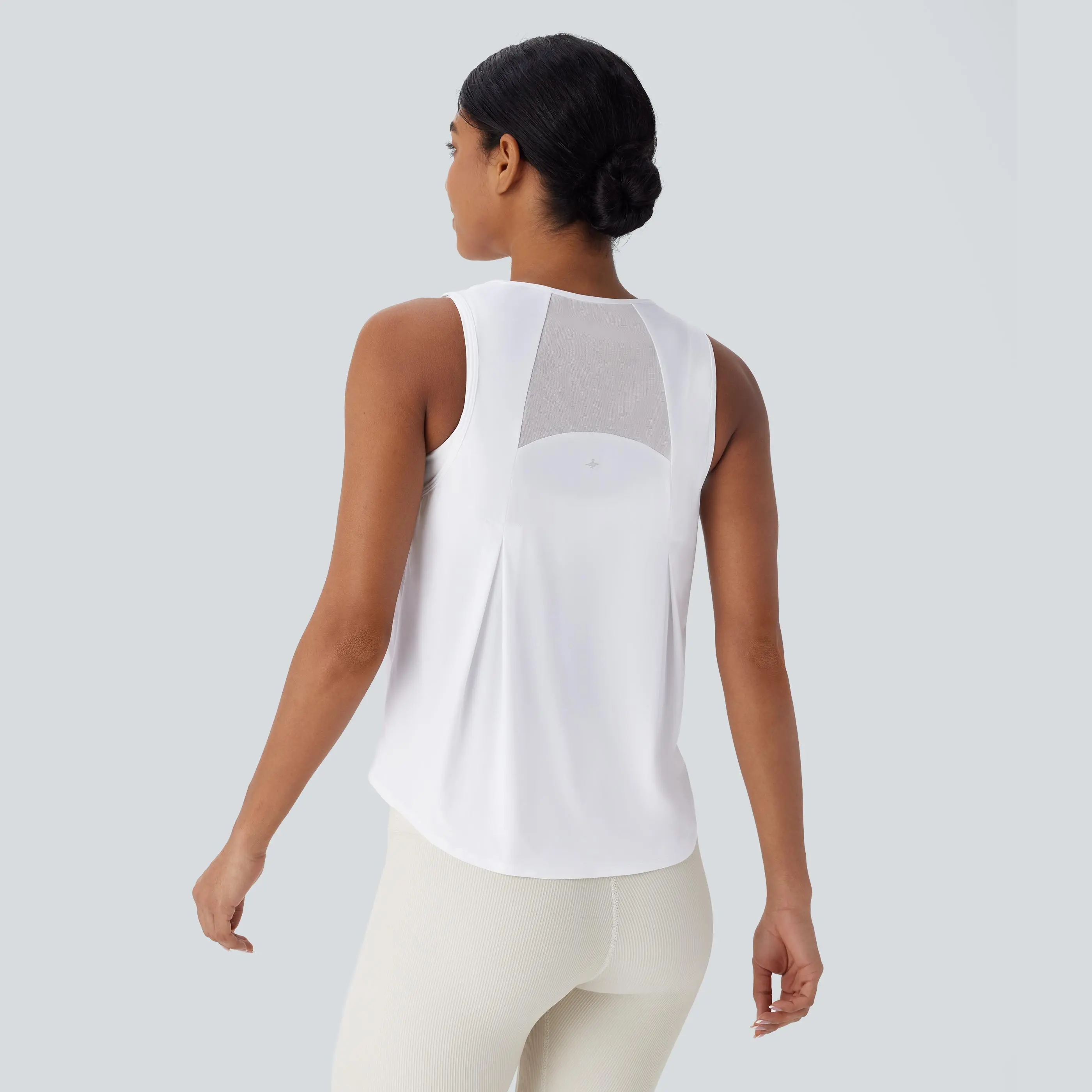 Halara Contrast Mesh Curved Hem InstantCool Quick Dry Running Tank Top