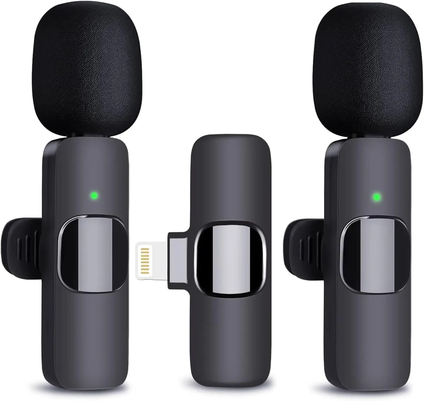 Wireless Lavalier Lapel Microphone for iPhone 15 Series/Android/Computer - Bluetooth Mini Phone Microphones for Video Recording - 2 Clip on Mics with USB C Interface for Tiktok YouTube Vlog