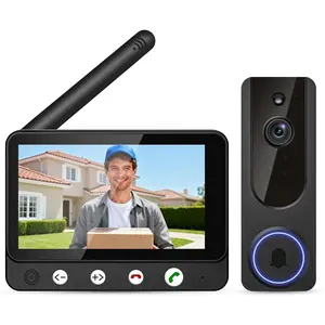 Doorbell Camera Video Intercom System with 4.5" Indoor Visual Base Station, Two Way Talk,  AI Motion Detection, Night Vision, Cloud Storage.