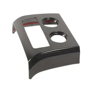 Carbon Fiber Look Rear Cup Holder Trim Cover, ABS Material Car Accessories for 2009-2014 Ford F150 Raptor, High-Quality UV Coating, Easy Installation