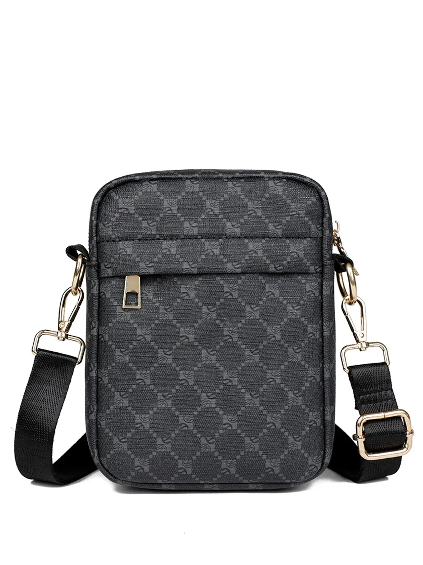Men's Casual Geometric Pattern, Fashion PU Leather Shoulder Bag for Daily Used, Stylish Multifunctional Crossbody Bag, Casual Trendy Versatile High-quality Daily Commuting Bag, Zippered Sling Bag, Zipper Crossbody Bag, Casual Crossbody Bags