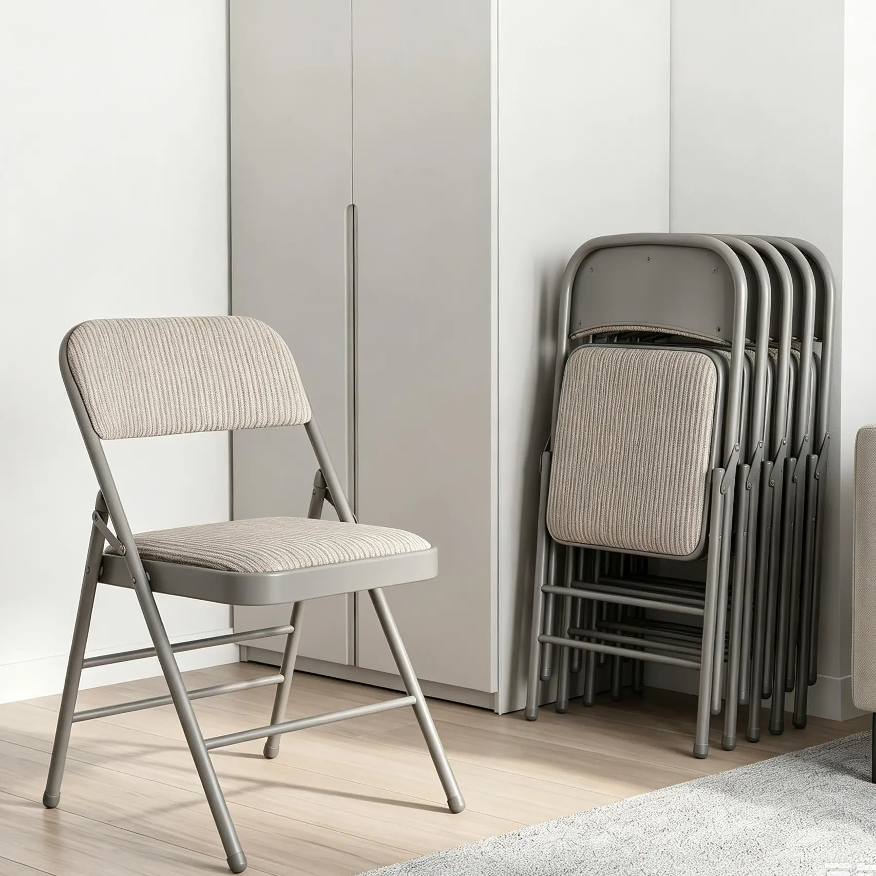 4 Pack Modern Fabric Folding Chairs with Steel Frame, Comfortable Portable Seating for Home Dining, Family Gatherings and Indoor & Outdoor Events heavy duty party office stackable commercial seat