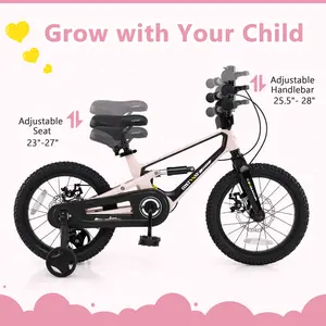 COSTWAY - 16 Inch Kids Bike Lightweight with Detachable Training Wheels for Aged 4 to 7-16 inches