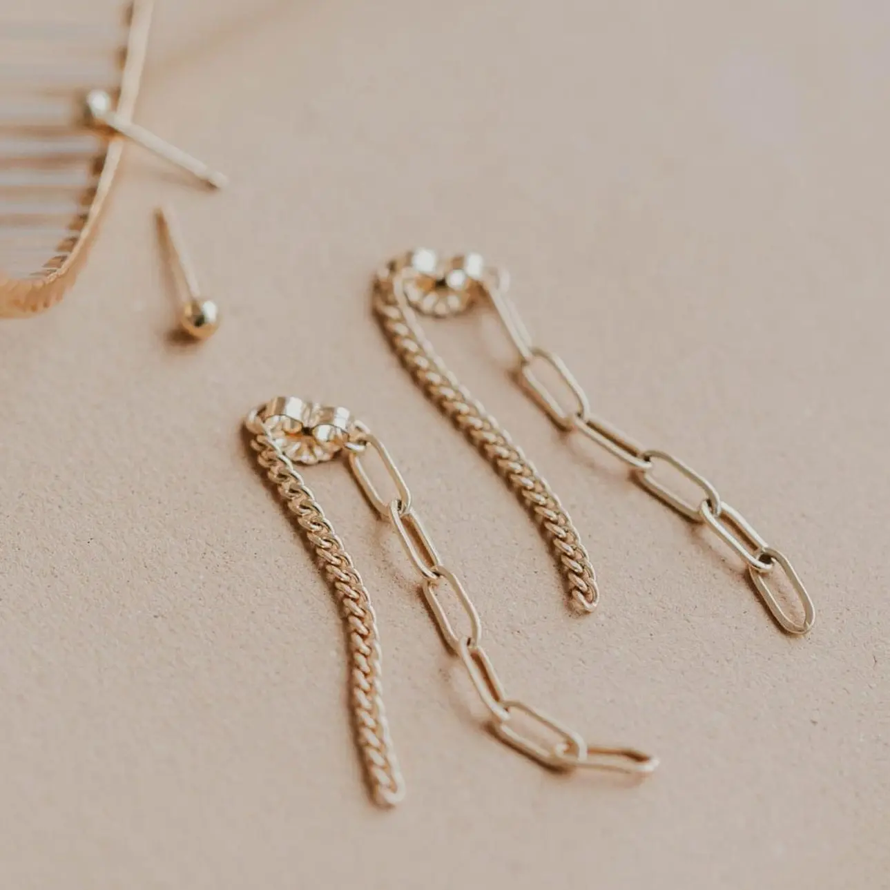 Hello Adorn Sonny Backdrop Earrings - Any Occassion Dangling Chain Earrings - Women's Fashion Accessory