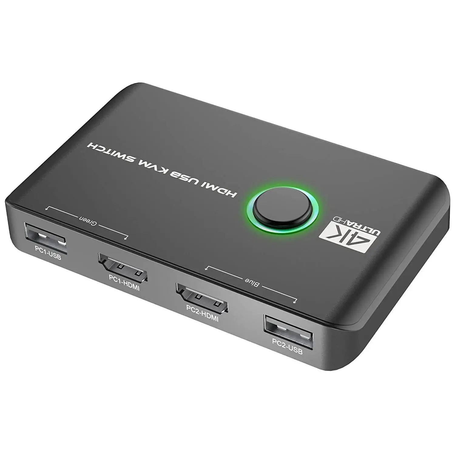 4K KVM Switch HDMI 2 Port Box, USB HDMI Switches for 2 Computers Share