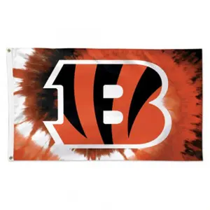 Cincinnati Bengals Tie Dye Official Team Flag - 3x5 FT NFL Orange & Black Banner  Durable Polyester Banner