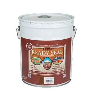 Ready Seal 7966153 5 gal Pail Exterior Wood Stain & Sealer, Dark Walnut