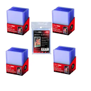 Ultra-Pro 100 Regular Top Loaders & 100 Penny Sleeves for Collectible Cards 3x4 Inch Protectors