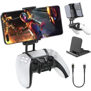 PS5 Controller Phone Mount Clip, Mobile Gaming Clip Cell Phone Stand Holder Replacement for  5 Dualsense Controller Remote Play