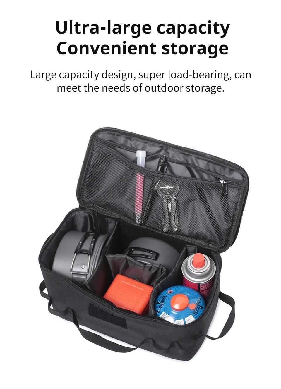 Outdoor Camping Storage Bag Large Capacity Ground Nail Tool Bag Gas Canister Picnic Cookware Utensils Kit Bag