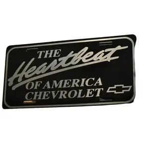 [SALE 50%] Heartbeat Of America Old School Bottomland Camo License Plate in White Black H