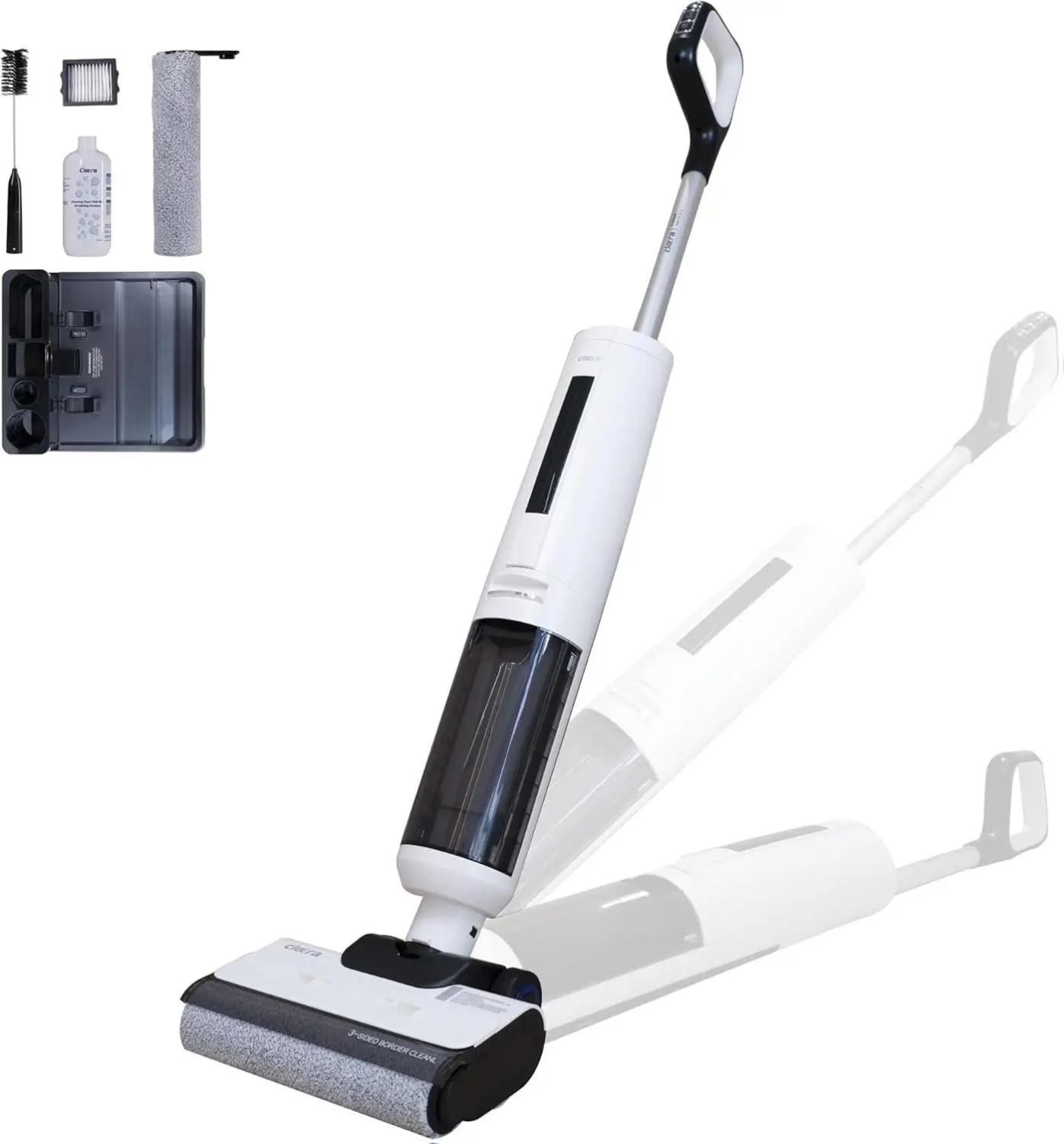 Wet Dry Vacuum Cleaner, Cordless All-in-One Mop & Vacuum with 18KPa Suction for Pet Hair, 140°F Hot Air Drying, 180° Lie-Flat, 40Min Runtime, Anti-Wrap Brush, LED Display, 550mL Tanks, 9.15lbs