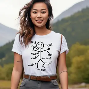 Funny Pain Chart Shirt, Stick Figure Injury Tee, Silly Body Humor T-Shirt