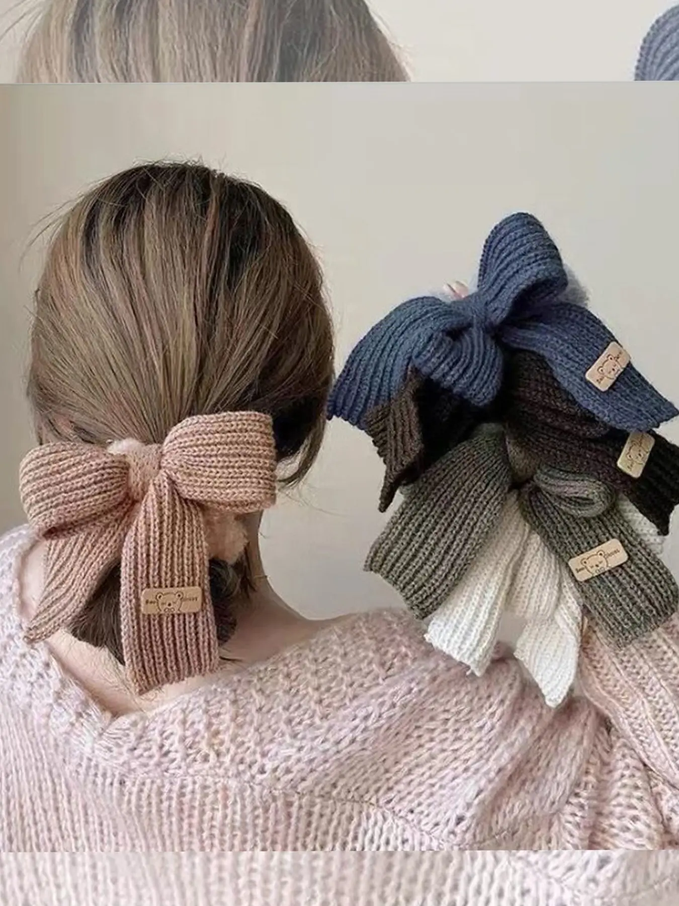 Cute Plush Bow Hair Tie, Soft Fabric Ponytail Holder, Women's Fashion Accessory, Perfect for Daily Use & Gifts, Hair Scrunchies
