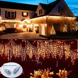 Christmas Outdoor Waterproof Fairy Light Festoon Curtain Icicle Lights 5M Drop