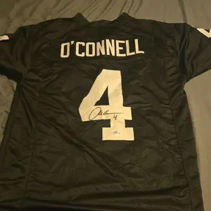 O'Connell Rookie Number 4 Raider Custom Jersey Authentic Autograph Black Football Jersey
