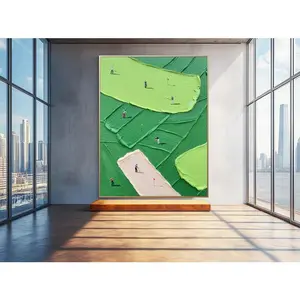 Green Textured Golf Art Modern Golf Artwork Unique Golf Art
