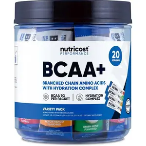 Nutricost BCAA+ Hydration Variety Pack (20 Stickpacks) - Branched Chain Amino Acids with Hydration Complex - Gluten-Free, Non-GMO