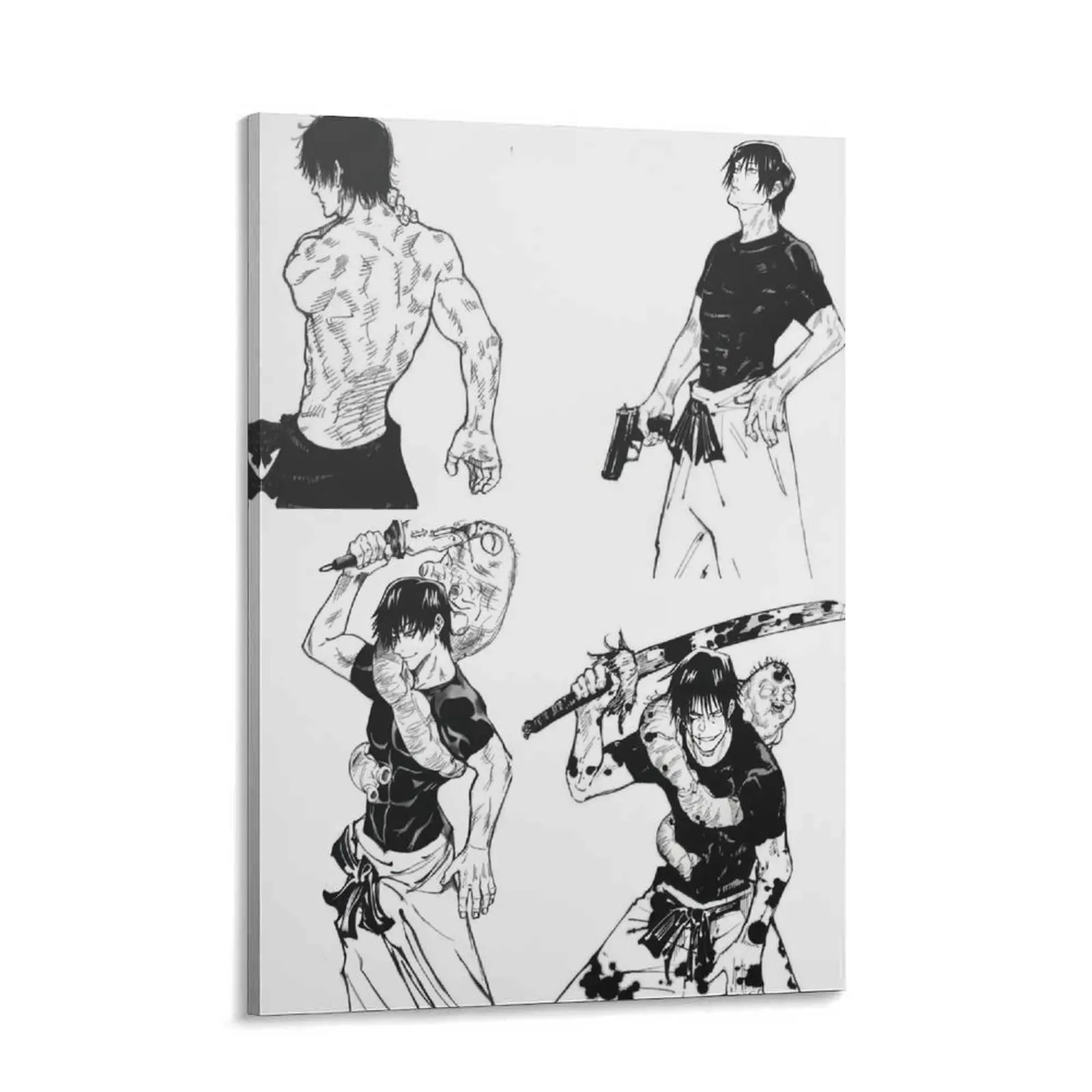 Jujutsu Kaisen Toji Fushiguro Manga Art Poster, 16x24in (40x60cm) Bohemian Artwork, Home Decor Art Decoration for Bathroom Wall, Ideal Gift