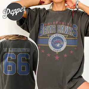 BRIAR U HAWKS HOCKEY TEAM 66 T- Shirt - Off Campus Hockey Shirt Unisex Heavy Cotton Tee - Booktok