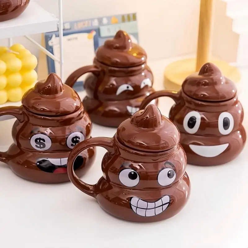 Poop Shaped Ceramic Coffee Mug, 1 Count 16oz Funny Poop Design Coffee Cup, Creative Drinking Cup, Funny Beverage Cup for Home Office Use, Coffee Drinkware, Coffee Cups Gift, Gift for Coffee Lovers