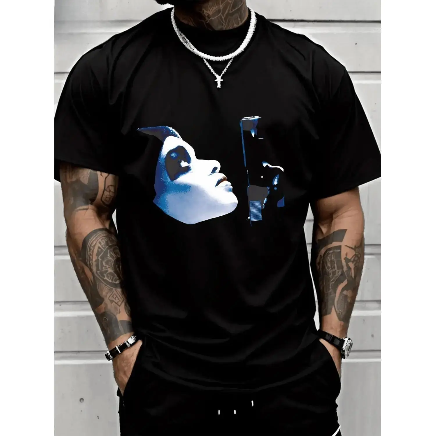 Heavyweight Cotton T Shirts for Men - Dead Presidents Movie Graphic with Digital Print, Casual Round Neck Shortsleeve Top, Menswear, Mens Clothing, Graphic Shirts, Clothes, Graphic Tees
