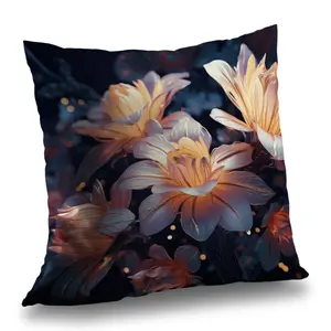 MWW C1PC1818C8E73V 18 x 18 in. Pixie Flowers Black Polyester Twill Throw Pillow - Stylish Home Decor