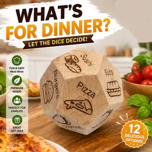 Wooden Date Night Food Decision Dice – Funny Gift for Dad, Husband, Boyfriend, Couple, Father's Day, Valentine's Day, Anniversary, Easter Basket Stuffer#SummerVibes