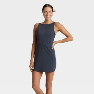 Women's Knit High Neck Active Dress - All In Motion Navy Blue XS