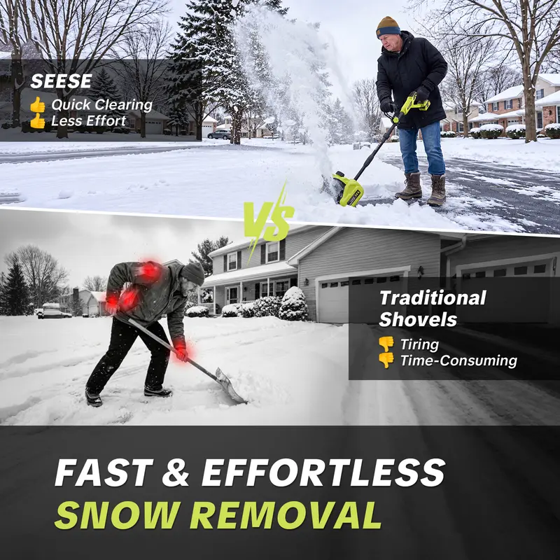 SEESE cordless snow shovel battery configuration