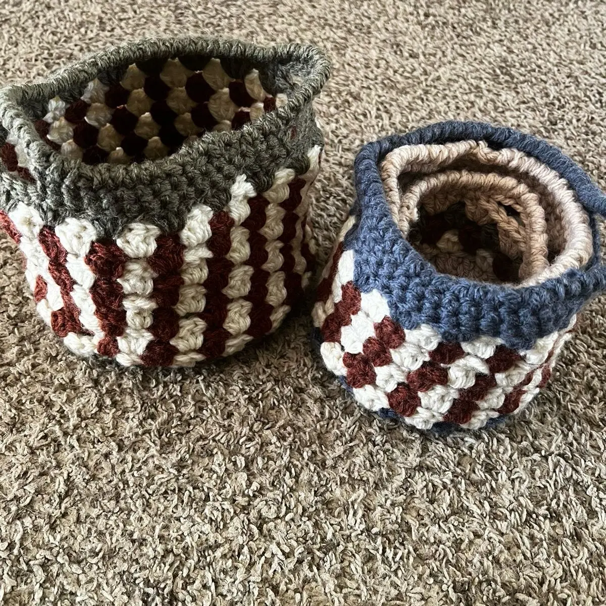 Granny Square Baskets - Perfect for Home Organization