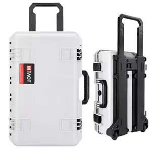 Eylar 22 Inch Intact Premium Series Hard Rolling Carry-On Travel Hard Case for Equipment, Tools & Cameras, Lightweight and Durable Design with Foam (Polar White)