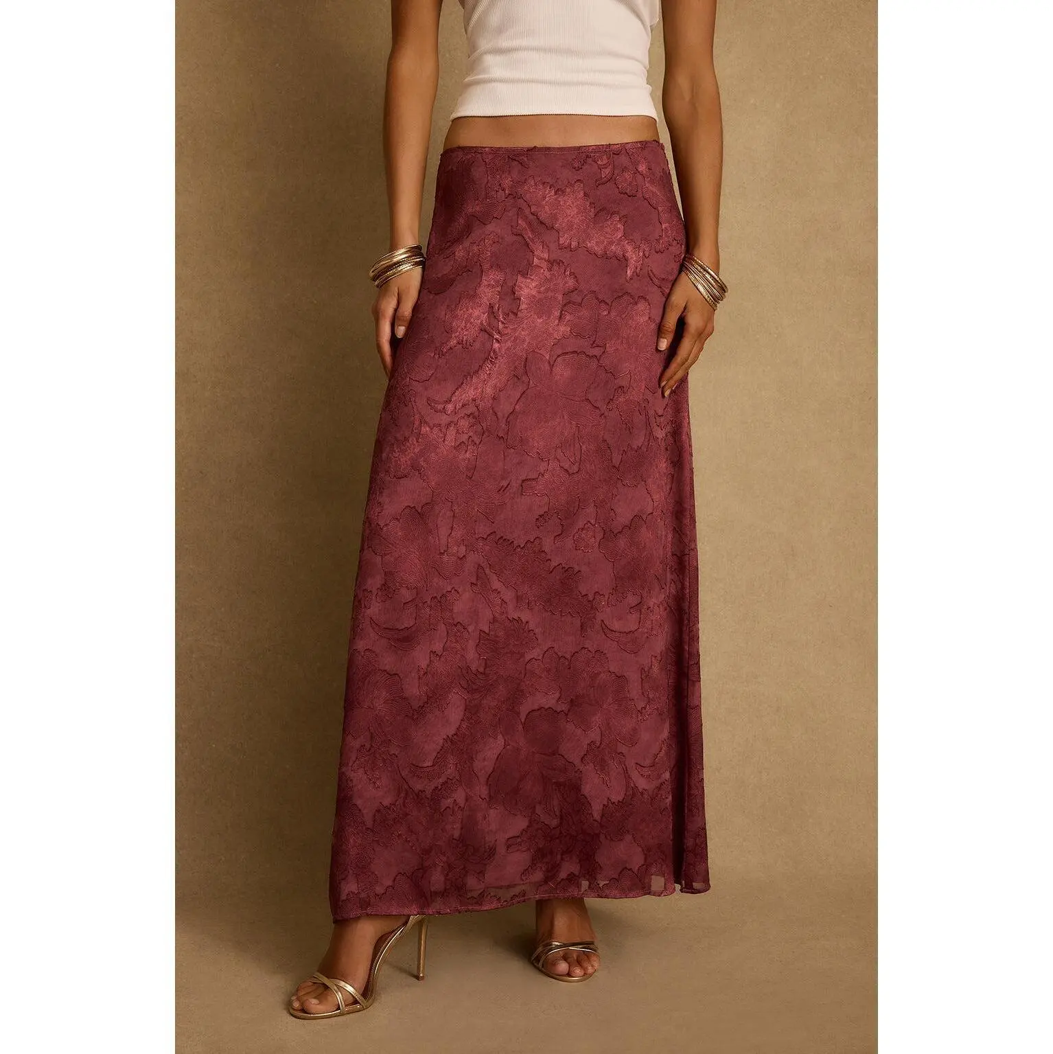 Waverly Mulberry Maxi Skirt