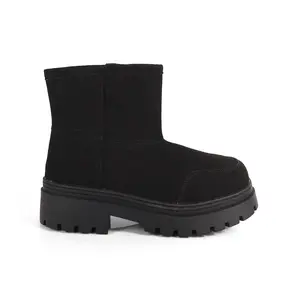 TORRIA-1 BLACK CHUNKY TOE WINTER ANKLE BOOT