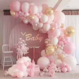 104-Piece Pink Balloon Arch Kit Mixed Color Latex Balloons for Wedding Birthday and Festival Party Decorations Perfect Atmosphere Setup Supplies